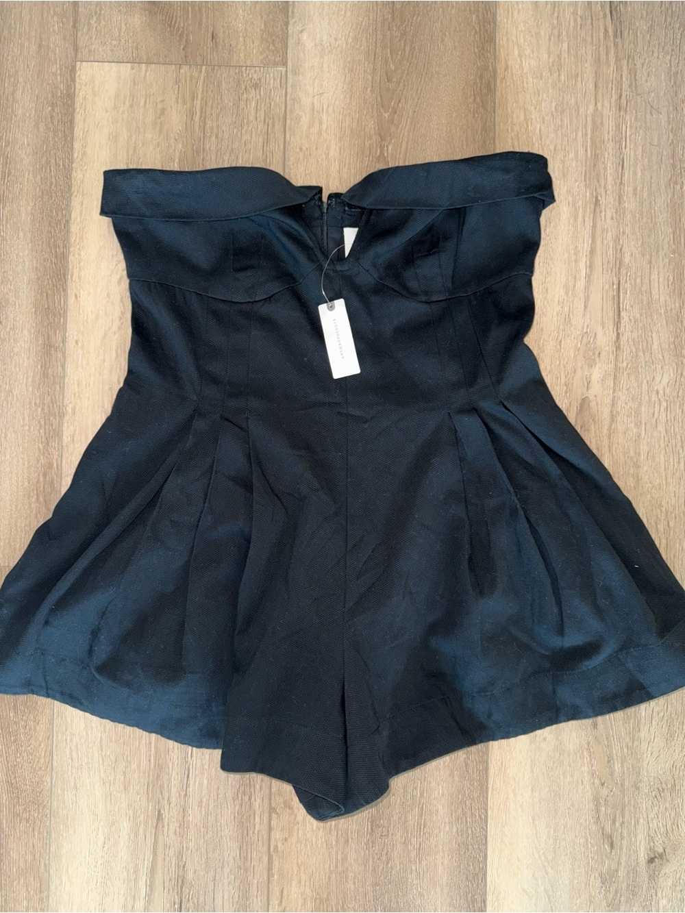 NWT Maeve Black Plunge Neck Mini Romper Anthropologie 14